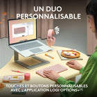 Logitech - Slim Bluetooth Combo, clavier et souris sans fil - Blanc-Vitesse et personnalisation: faites des recherches, des captures d'écran, etc. en un instant via les touches Fn,personnalisez les 10 touches Fn et le bouton central de la souris avec Logi Options+