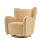 Modway - Montrose Ailier Sherpa Chaise pivotante d’accent - Noyer d’ivoire-9