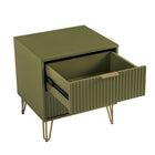 Manhattan Comfort - Table de nuit moderne DUMBO 51 cm à 2 tiroirs - Vert olive-Parfait pour le rangement de chevet, les lampes ou les objets de décoration