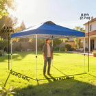 Outsunny - Auvent pliant imperméable 9.8 pi l x 9.8 pi L - Bleu-Le toit ventilé avec huit trous de drainage s'adapte à diverses conditions météorologiques