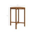 Modway - Eleni 3 pièces Terrasse extérieure Bois de teck Bar Set - Voile naturel-Table ronde à lattes de 35 pouces