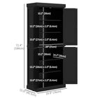 HOMCOM - Armoire de cuisine autoportante à 4 portes - noir-Les portes magnétiques avec poignées rondes permettent une ouverture et une fermeture faciles 