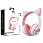 MyBat - Casque Bluetooth Pro Katchy Kitty,  Rose-Ces écouteurs diffusent sans fil depuis votre appareil et peuvent même basculer entre deux appareils pour que vous ne manquiez aucun appel