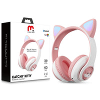 MyBat - Casque Bluetooth Pro Katchy Kitty,  Rose-Ces écouteurs diffusent sans fil depuis votre appareil et peuvent même basculer entre deux appareils pour que vous ne manquiez aucun appel