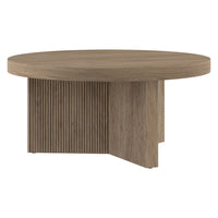 Hudson&Canal - Table basse ron Holm 32" de largeur - Chêne gris vieilli-Un design scandinave contemporain pour votre salon, votre bureau et plus encore
