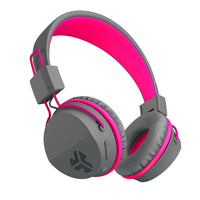 JLab Buddies Studio Kids Écouteurs Sans Fil, Bluetooth, Gris / Rose-Casque supra-auriculaire
