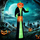 HOMCOM - Citrouille fantôme gonflable d'Halloween de 9ft avec LEDs intégrées décoration de fête - Noir-Fabriqué à partir de polyester résistant aux intempéries et durable pour une utilisation en toute sécurité à l'intérieur et à l'extérieur (indice IP44) 