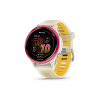 Garmin - Forerunner 570 - 42 mm, aluminium framboise avec bracelet translucide os/mangue-ENTRAÎNEMENT ADAPTATIF GARMIN COACH - Entraînez-vous pour un événement, franchissez une étape importante ou améliorez votre condition physique grâce aux programmes d'entraînement Garmin Coach pour la course à pied, le triathlon, le cyclisme ou la musculation. Certains programmes s'adaptent même quotidiennement pour des entraînements personnalisés en fonction de vos performances, de votre récupération et de vos indicateu