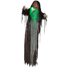 HOMCOM - Accessoire animatronique pour Halloween monstre vert à grande bouche-Monstre vert à grande bouche avec un bras pliable 