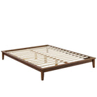 Modway - Lodge Bois Cadre de lit plateforme Queen in Noyer-Cadre en bois tropical et en caoutchouc