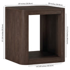 Hudson&Canal - Table d'appoint carrée Kellan (50 cm de largeur) - Brun aulne-Dimensions du produit : 20" L x 20" l x 21,75" H