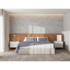 Manhattan Comfort - Ensemble de 2 tables de chevet modernes Jasper 25,15" - Blanc cassé-Comprend 2 tiroirs à extension totale