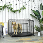 PawHut - Cage pour chien pliable robuste pour chiens très grande taille - 49 po x 30 po x 32 po-Un dispositif anti-chute est inclus pour empêcher le plateau de glisser<br> 
