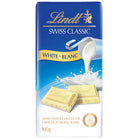 Chocolat blanc Lindt Swiss Classic Barre 100g-Chocolat blanc doux et crémeux, pour une expérience gustative des plus décadentes.
