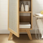 Modway - Soma 18" Vanette de salle de bain - Noir de chêne-Porte en rotin