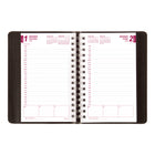 Brownline - 2026 Agenda quotidien PlannerPlus avec notes adhésives - 8 po x 5 po - Noir - Anglais-Reliure spirale double avec couverture souple d'aspect lézard