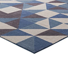 Modway - Kahula Mosaïque du triangle géométrique Tapis de 5 pi l x 8 pi L - Bleu, blanc et gris-Dessous du tissu de jute adhéré