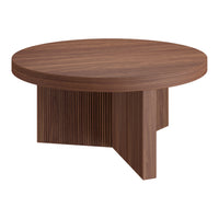 Hudson&Canal - Table basse ron Holm 32" L - Noyer satiné-Un design scandinave contemporain pour votre salon, votre bureau et plus encore