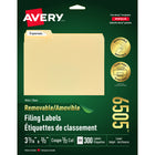 Avery - Étiquettes de classement amovibles, blanches, laser/jet d'encre, 3-7/16" x 2/3", 300/pqt-Facile à personnaliser avec les gabarits gratuits en utlisant le logiciel Avery® Création et Impression en ligne