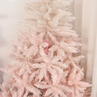 HOMCOM - Arbre de Noël artificiel de 5ft décoration maison ouverture automatique - Rose-Les branches peuvent être ouvertes automatiquement pour un assemblage facile 