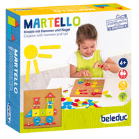 Beleduc - Jeu Martello-Prenez le marteau et les clous et c'est parti ! Ici, vous pouvez placer des images sur les tableaux en liège
