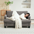 HOMCOM - Canapé 54,3 po avec coussins - gris foncé-Structure en eucalyptus durable 