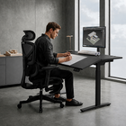 MotionGrey - Bureau debout électrique réglable Ultra  avec plateau inclinable - 55,1 po - Noir-10