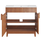 Modway - Miles 36" Vanette de salle de bain - Noyer blanc-8