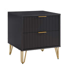 Manhattan Comfort - Table de nuit moderne DUMBO 20,07" à 2 tiroirs - Noir-17,73 po L x 20,07 po l x 21,65 po H