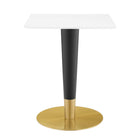 Modway - Zinque 24 po Carré Table à manger, Or Blanc-Table à manger moderne