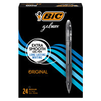 Stylos Gelocity à encre gel - pointe rétractable - 0,7 mm - noirs - paquet de 24-Stylo gel à l’écriture fluide, idéal pour toutes les occasions