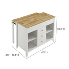 Modway - Farmstead Îlot de cuisine, Chêne Blanc-MDF, panneau de particules et papier stratifié