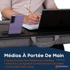 ShoppingAll - Bureau Portatif Avec Coussin – Convient Aux Ordinateurs Portables Jusqu’à 17 Pouces – Noir-Tapis De Souris Intégré – Comprend un tapis de souris intégré à surface lisse pour travailler efficacement et confortablement, peu importe l’endroit.