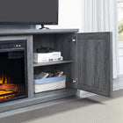Manhattan Comfort - Ensemble de 2 cheminées modernes Franklin 60 po - Noir et gris-Caractéristiques : magnifique panneau de porte encadré avec socle de plinthe