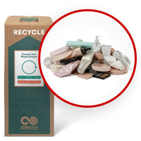 TerraCycle - Produits de beauté et emballage - Zero Waste Box- Grande-Recycle n’importe quelle marque de cosmétiques vides, de soins capillaires ou de soins de la peau.

N’envoyez pas  d’aérosols ou de boîtes sous pression, d’articles électroniques comme des sèche-cheveux et des redresseurs, des flacons de parfum, des bouteilles de vernis à ongles ou des dissolvants, des crayons pour les yeux en bois, des déchets biomédicaux ou biologiques dangereux, ou des emballages partiellement pleins (tubes, pots et co