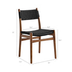 Modway - Wynn Corde et bois Fauteuil d’appoint de salle à manger - Noir noyer-Arrivée entièrement assemblée