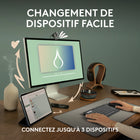 Logitech - Pebble Mouse 2 M350s fine sans fil Bluetooth, portable, légère, boutons personnalisables - Blanc-Connectez 3 dispositifs: utilisez le Bluetooth pour connecter jusqu'à 3 dispositifs sans fil sur différents SE (Windows/macOS/iPadOS/ChromeOS) et passez de l'un à l'autre avec le bouton Easy-Switch

