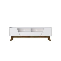 Manhattan Comfort - Meuble TV Marcus 70,86 po style Mid-Century Modern - Blanc-Meuble TV autoportant de style milieu du siècle moderne pour salon et chambre