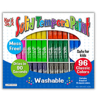 Pencil Grip - Bâton de peinture à la détrempe solide, couleurs classiques, paquet de classe de 96-Débouchez, tournez et peignez