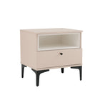 Manhattan Comfort - Table de nuit moderne Amara 50 cm - Rose pâle et blanc-Hauteur des pieds : 15 cm