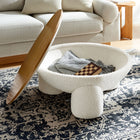 Modway - Tridome Manche Boucle Tapis Table basse de rangement - Ivoire naturel-Plateau de table en bois rond