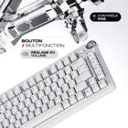 Cybeart - Nighthawk 75 Clavier De Jeu Sans Fil Tri-Mode Rgb Tkl - Blanc-Interrupteurs Cybeart MK II Gen 1 pré-lubrifiés avec une course d’activation de 1,5 mm et une durabilité de 60 millions de frappes pour une précision rapide. La technologie N-Key Rollover complète avec anti-ghosting à 100 % garantit l’enregistrement précis de chaque frappe