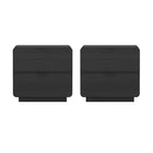 Manhattan Comfort - Table de nuit moderne contemporain Chrystie 26" à 2 tiroirs - Noir - Lot de 2-Table de nuit moderne pour chambre et salon lot de 2