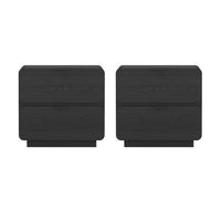 Manhattan Comfort - Table de nuit moderne contemporain Chrystie 26" à 2 tiroirs - Noir - Lot de 2-Table de nuit moderne pour chambre et salon lot de 2