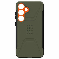 UAG - Civilian Pro Rugged Case pour Samsung Galaxy S25+ - Olive Drab/Orange-Module magnétique intégré