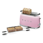 SMEG - Toaster Rétro À Long Slot 4 Tranches - Rose-Obtenez un confort optimal avec le popup de tranches automatique.