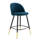Modway - Cordial Tissu Tabourets de comptoir - Azure - Ensemble de 2-Assemblée requise