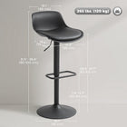 HOMCOM - Tabourets de bar pivotants à hauteur réglable - noir - paquet de 2-Pivotement à 360° et hauteur réglable pour faciliter les interactions sociales partout 
