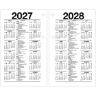 AT-A-GLANCE - Recharge de calendrier de bureau quotidien 2026 avec onglets mensuels 2 pages/jour - 6 po H x 3 1/2 po l - anglais-Deux pages par semaine
