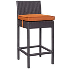 Modway - Convene Terrasse extérieure Tissu Tabouret de bar - Espresso Orange-Pour divertir ou pour un usage quotidien